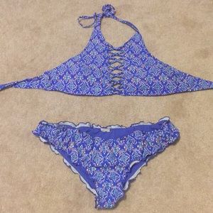 Halter swim suit.